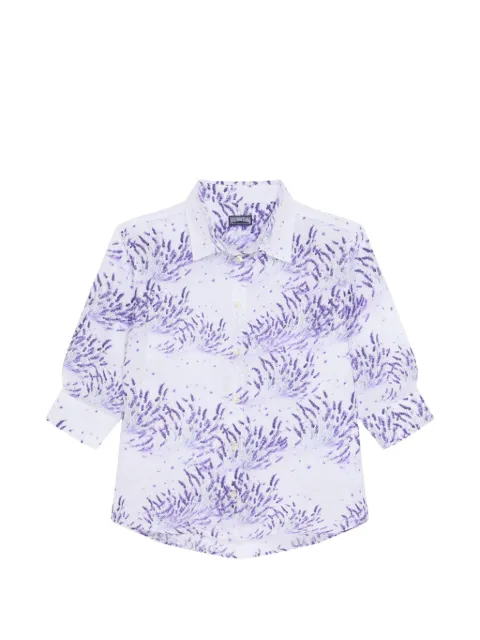 Vilebrequin lavender-print linen shirt White EAAEU230