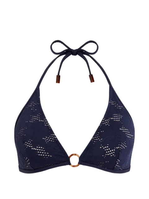 Vilebrequin floral-jacquard halterneck bikini top Blue LTTEG201