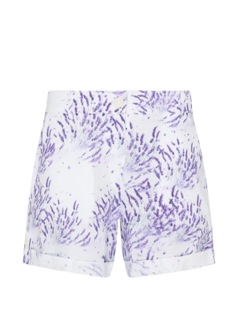 Vilebrequin lavender-print linen shorts White LEEEU230