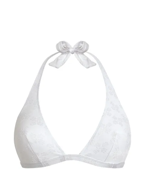 Vilebrequin floral-jacquard halterneck bikini top White FLCEG437