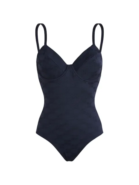 Vilebrequin floral-jacquard underwired swimsuit Blue LNIEG437