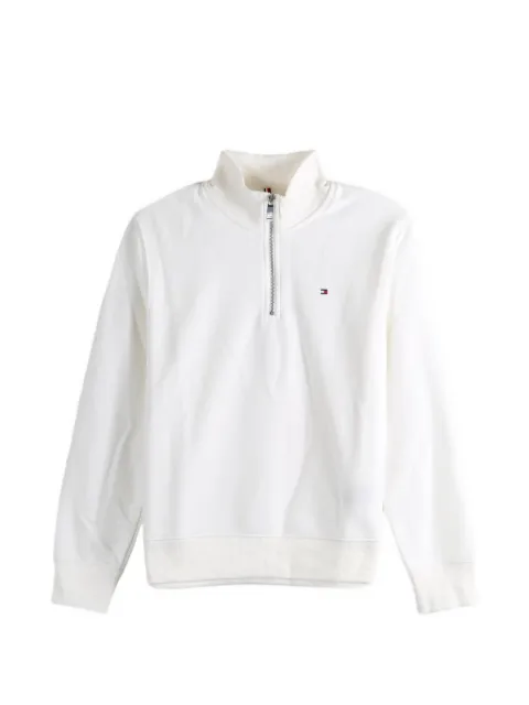 Tommy Hilfiger quarter-zip logo-embroidered sweater White WW47898YBL