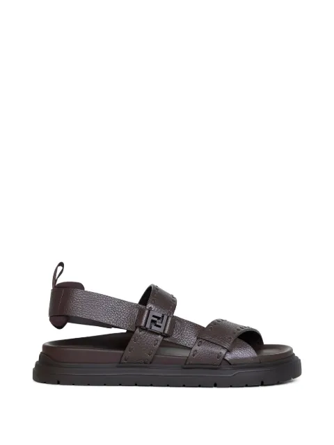 FENDI logo-detail leather sandals Brown 7X1912AY2I