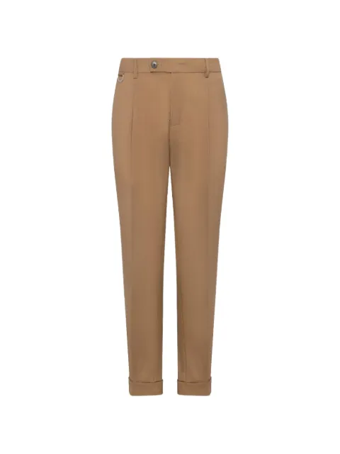 Low Brand pressed-crease turn-up trousers Neutrals LP26002
