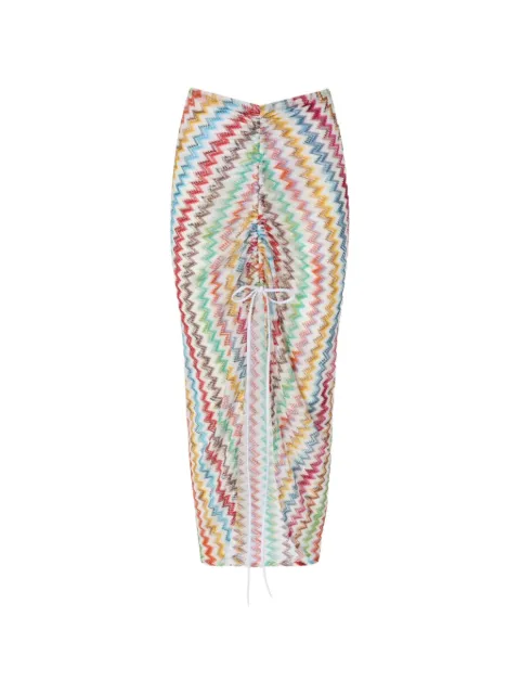 Missoni zigzag-pattern long skirt White MS26SH03BR014J