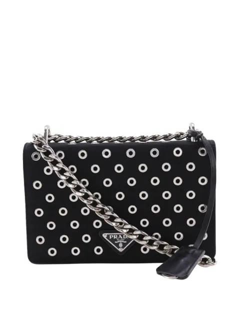 Prada Pre-Owned 2013-2026 Tessuto Grommet shoulder bag Black KL4TJ88T97NMIAER