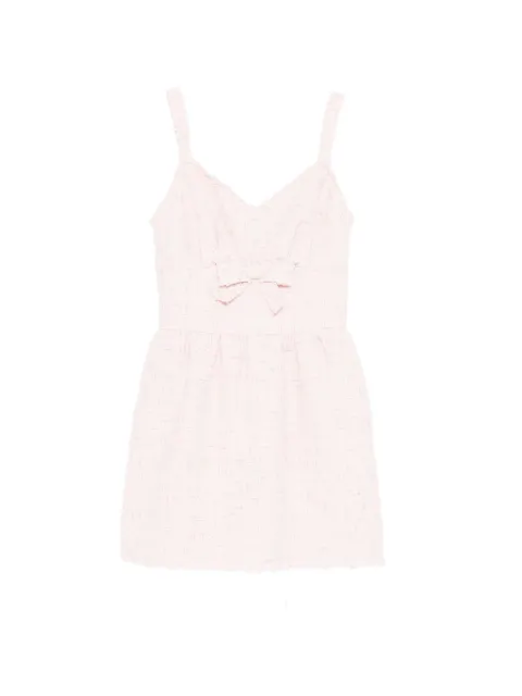 SHUSHU/TONG bow-detail tweed dress Pink FSDFDR08LAN581PI100