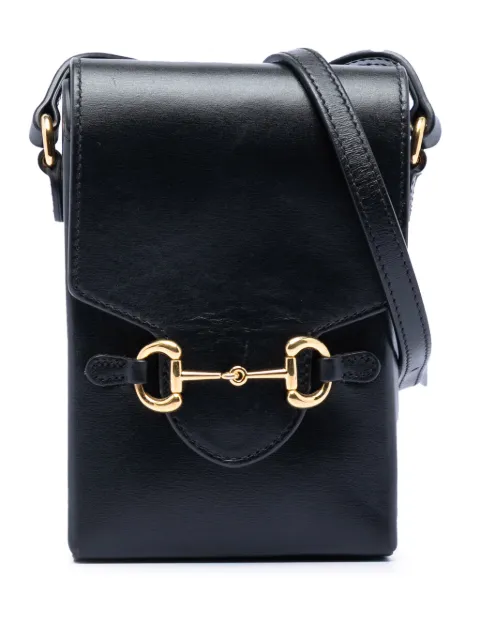 Gucci Pre-Owned 2016-2026 Mini Leather Horsebit 1955 crossbody bag Black N6UZ07ZR52851C0T
