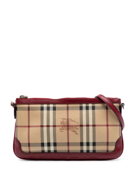 Burberry Pre-Owned 2000-2017 Haymarket Check Coated Canvas Peyton crossbody bag Red M04EKK79T3JG04ZD
