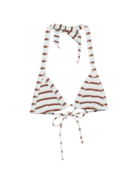 Frankies Bikinis Taite Thermal striped bikini top Blue 10506TH