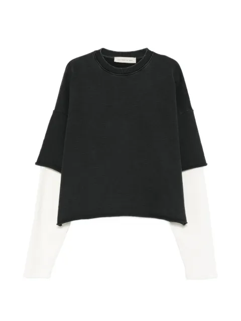 STAY HUMAN ON EARTH layered sweatshirt Black S26023