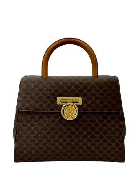 Celine Pre-Owned 20th Century Macadam Coated Canvas Medallion handbag Brown N0PS5HKKH08S9PPG