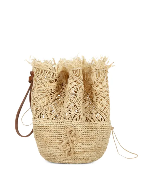 Ruslan Baginskiy fringed woven bucket bag Neutrals BBCT036RAF108LBHRPRB