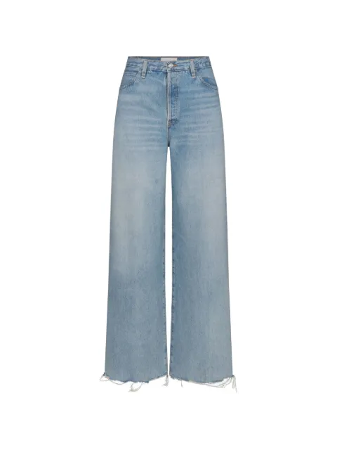 FRAME Colligiate frayed hem wide-leg jeans Blue 2019NF105