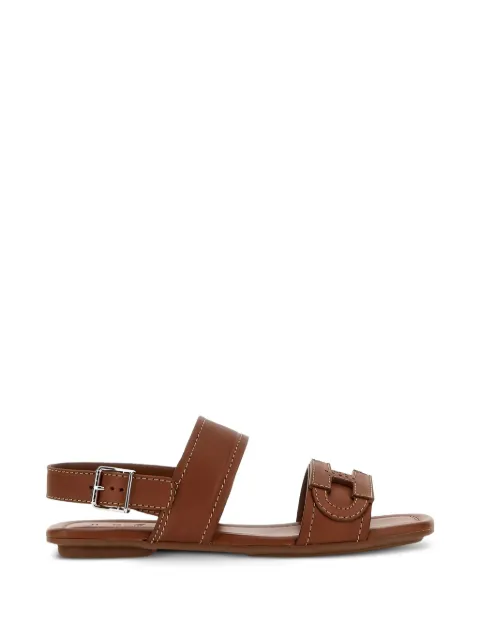 Hogan leather flat sandals Brown HXW6850GC30KXT