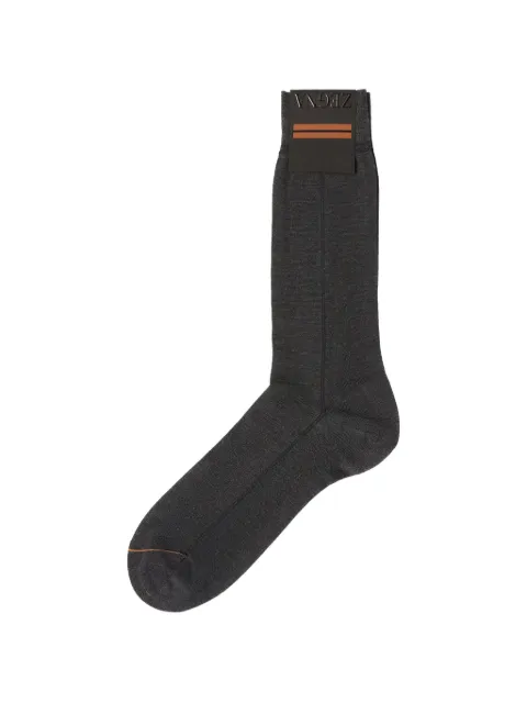 Zegna line-detail socks Grey N5V407430