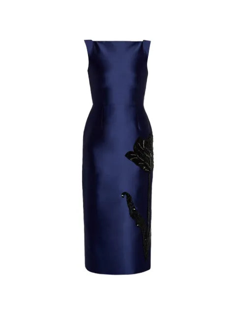 ERDEM Mikado boat-neck midi dress Blue PS26D5351294018