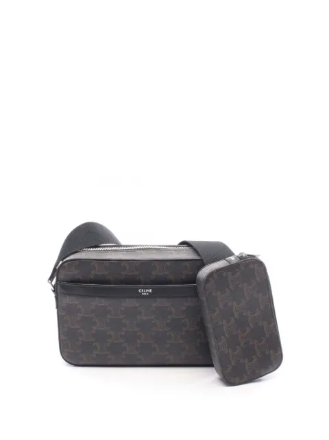 Celine Pre-Owned 2021-2026 Triomphe Coated Canvas Multi crossbody bag Black OKW6TL93KK6D3WC3