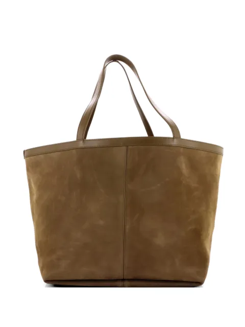 Bottega Veneta Pre-Owned Flip Flap Nubuck with Intrecciato Leather Medium tote bag Green HOFIE7AQ6FZ1HUM2