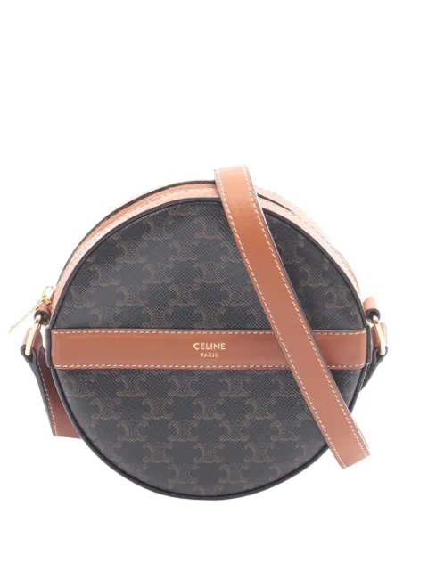 Celine Pre-Owned 2010-2026 Triomphe Coated Canvas Round Purse on Strap crossbody bag Brown CNRP3KAS16HOIKO1