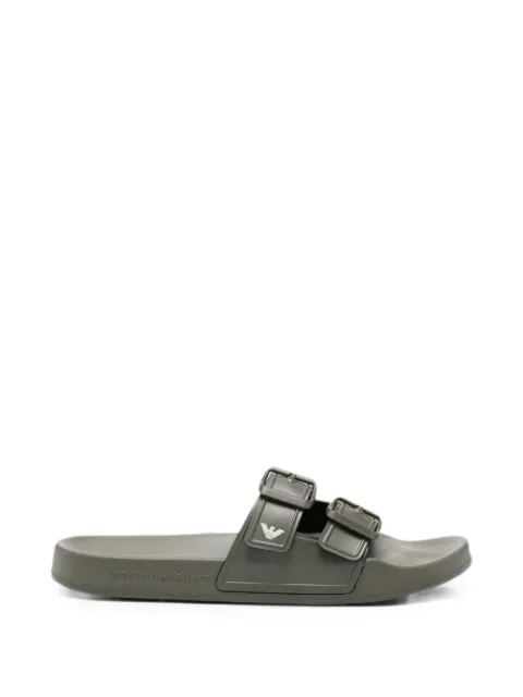 Emporio Armani buckle-strap slides Green EX000043AF22190