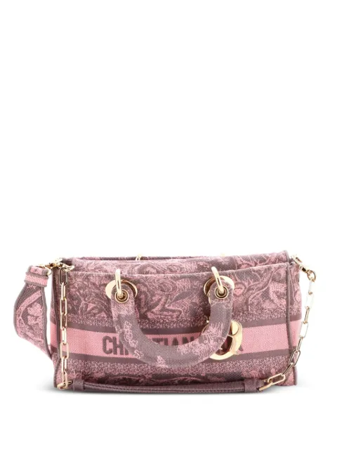 Christian Dior Pre-Owned Lady D-Joy Bag Embroidered Canvas Medium satchel Grey QZ4K7AUU62TF29TK