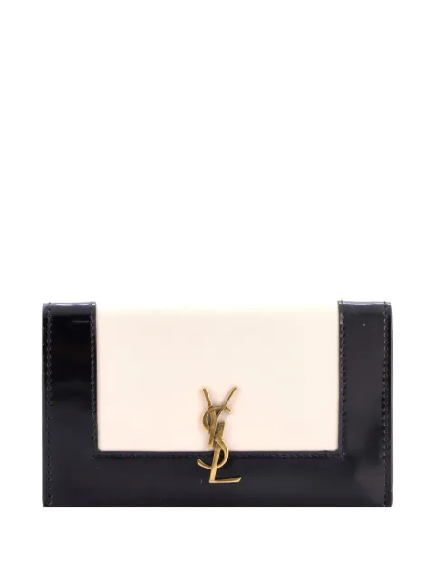 Saint Laurent Pre-Owned Bicolor Monogram Wallet Leather and Patent small wallets Black B3NUQEVORV0AOSHU