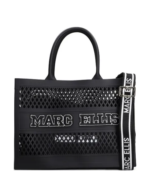 Marc Ellis M Flat Sponge logo-patch tote bag Black FLATSPONGEM