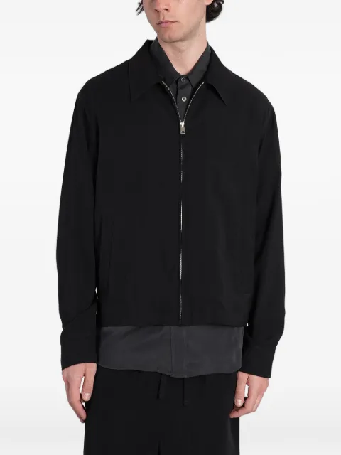 Grifoni casual zip-up collared jacket Black G6AB0032