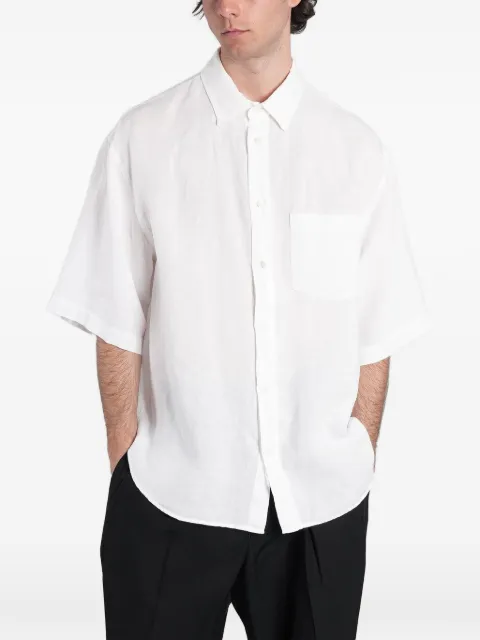 Grifoni short-sleeve chest-pocket shirt White G6AB0041