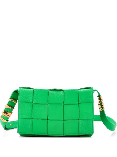 Bottega Veneta Pre-Owned Cassette Maxi Intrecciato Grained Leather crossbody bag Green 9R7145NALXCXHBZA