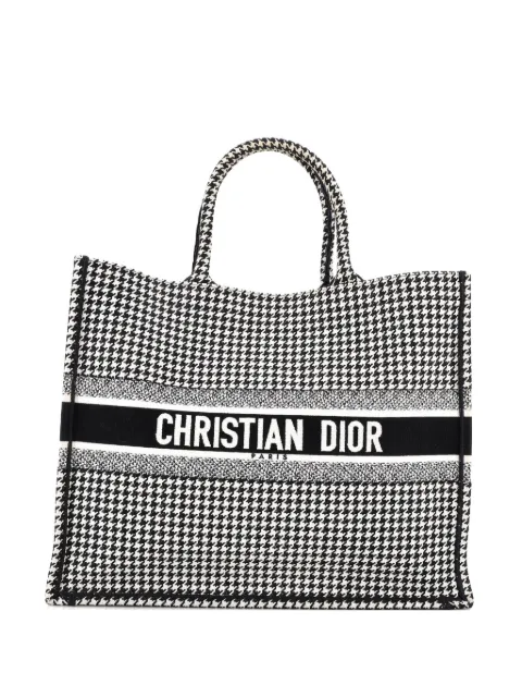 Christian Dior Pre-Owned Book Houndstooth Canvas Large tote bag Black ILYZ4P0Y427X7JV4