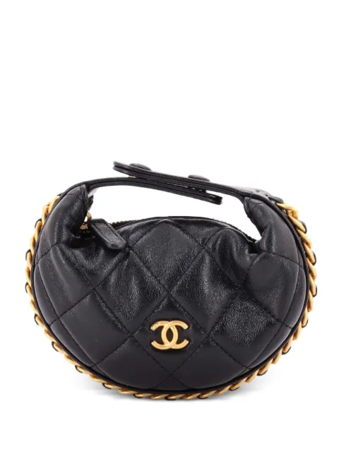 CHANEL Pre-Owned Chain Around Pouch Quilted Lambskin Extra Mini hobo bag Black RHH193UAV2PWAUVP
