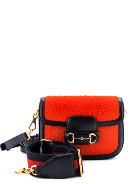 Gucci Pre-Owned Horsebit 1955 Shoulder Bag Wool Mini crossbody bag Red NOQ5MZKU3TUV8RE1