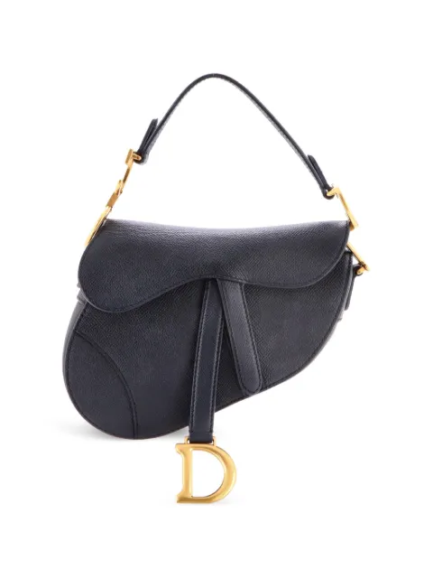 Christian Dior Pre-Owned Saddle Handbag Leather Mini shoulder bag Black M5OKP4QHPPZR8OU8