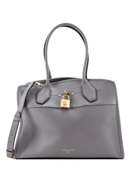 Louis Vuitton Pre-Owned City Steamer Soft Handbag Leather MM shoulder bag Grey A2BVUTW1ARDM7O9T