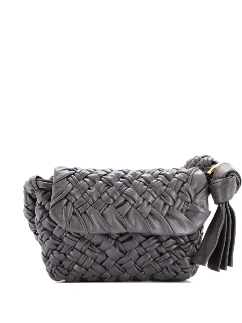 Bottega Veneta Pre-Owned Kalimero Citta Intrecciato Plisse Leather shoulder bag Grey Z1TB6QMJ5HN44VZI