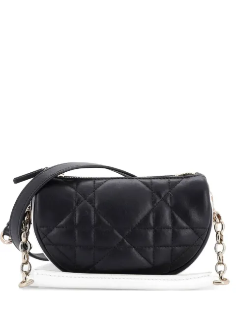Christian Dior Pre-Owned Vibe Cannage Quilt Lambskin Micro hobo bag Black 5G604SS0DZEH5IN3