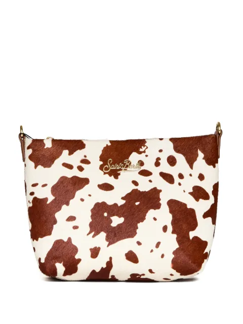 MC2 Saint Barth Aline cow-print clutch bag White ALI0034