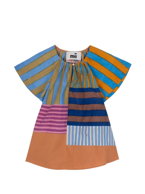 mii Hera patchwork striped blouse Orange 25TOPHERA