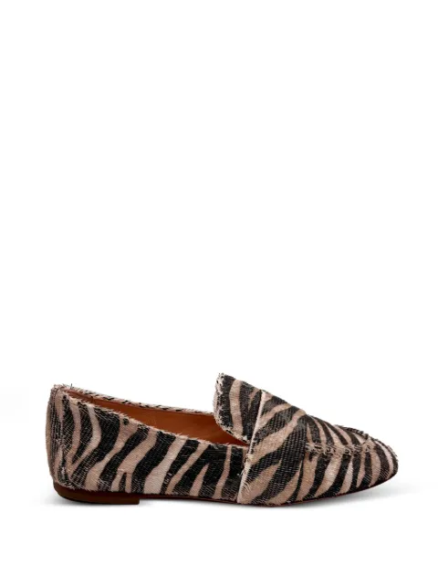 AGL Marienne zebra-print textured loafers Neutrals D834083PCGREVY