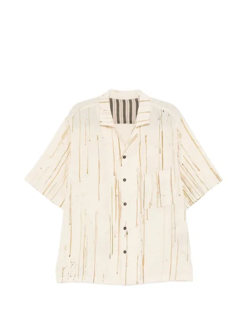 Ziggy Chen paint-drip camp-collar shirt Neutrals 0M2610741