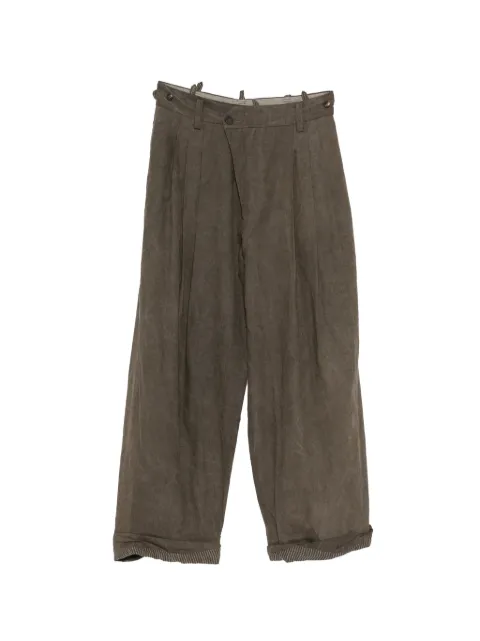 Ziggy Chen pleated wide-leg trousers Brown 0M2610565