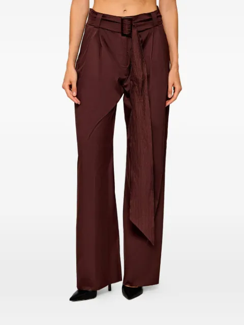 Marella belted pleated wide-leg high-waisted trousers Brown 2613131072200
