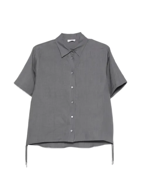 Peserico drawstring-hem short-sleeve shirt Grey S0649902647
