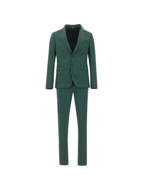 Ungaro pinstripe peak-lapels suit Green U5001A562231