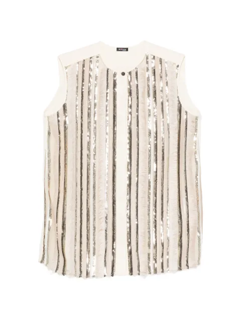 Kiton sequin-embellishment top Neutrals D61442H0969023