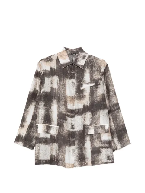 Kiton abstract-print shirt Black D61436K0592G04