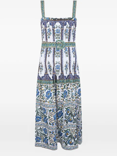 FARM Rio Manoela floral belted midi dress White 34778026060MANOELAOFFWHITE