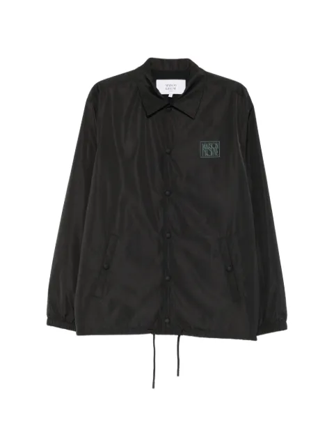 Maison Kitsuné logo-print buttoned jacket Black QM02202WQ4044